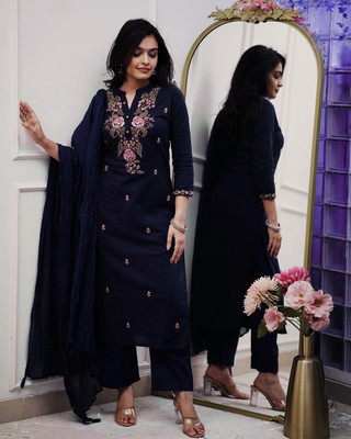PRIPA8 Embroidered Kurta, Trouser/Pant & Dupatta Set