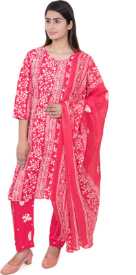AGANTUK Printed Kurta, Trouser/Pant & Dupatta Set