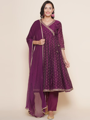 Bhama COUTURE Printed Anarkali Kurta, Bottom & Dupatta Set