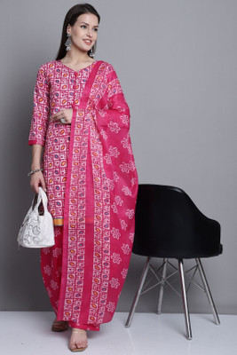 VihaanExim Printed Kurta, Patiala & Dupatta Set