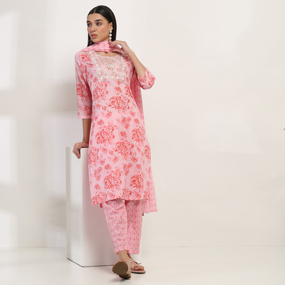 RANGRITI Printed Kurta, Trouser/Pant & Dupatta Set