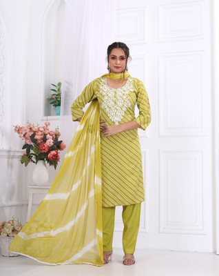 ROSHNI Embroidered Kurta, Trouser/Pant & Dupatta Set