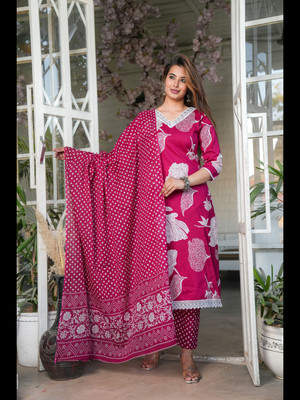 SINGNI Self Design Kurta, Trouser/Pant & Dupatta Set
