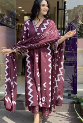 Jalatofive Floral Print Kurta, Palazzo & Dupatta Set
