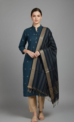 ETHNIKAA Woven, Self Design Kurta, Trouser/Pant & Dupatta Set