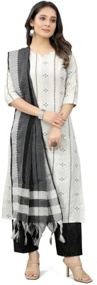 Get smart wear Woven Kurta, Trouser/Pant & Dupatta Set