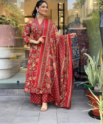 RAMESTH TEXTILE Printed, Floral Print Anarkali Kurta, Bottom & Dupatta Set