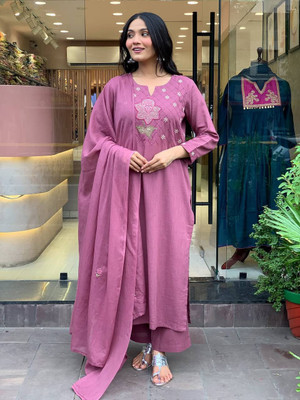 Krisio Embroidered Kurta, Trouser/Pant & Dupatta Set