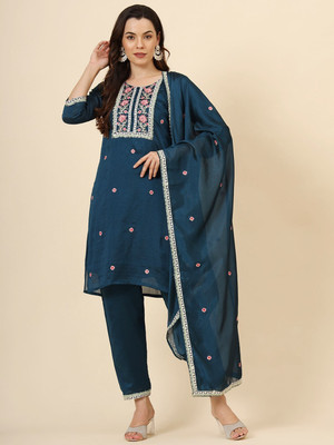 Zarista Creation Embroidered Kurta, Salwar & Dupatta Set