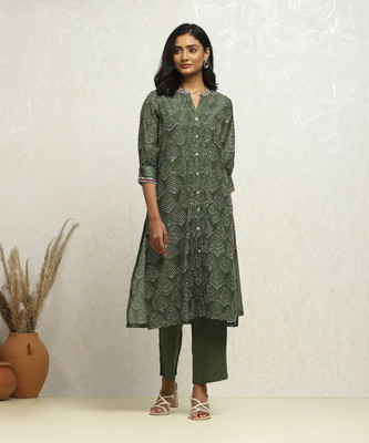 BIBA Printed Kurta, Palazzo & Dupatta Set
