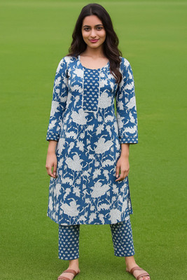 rs enterprisses Printed Kurta, Palazzo & Dupatta Set