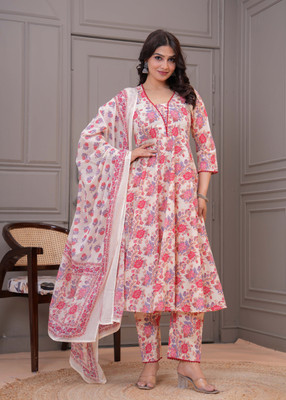 MEERANSHI LIVING Printed Kurta, Palazzo & Dupatta Set