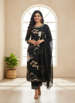 Neeraclothing Floral Print Kurta, Trouser/Pant & Dupatta Set