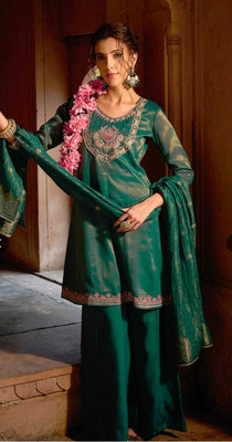 Sri Balaji Collecctions Embroidered Kurta, Palazzo & Dupatta Set