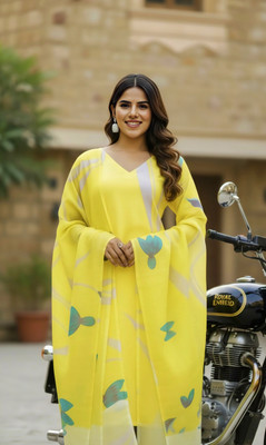 Sheeba Creation Printed Kurta, Palazzo & Dupatta Set