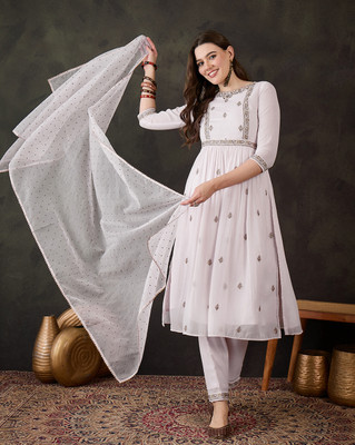 Tasrika Embroidered Kurta, Trouser/Pant & Dupatta Set