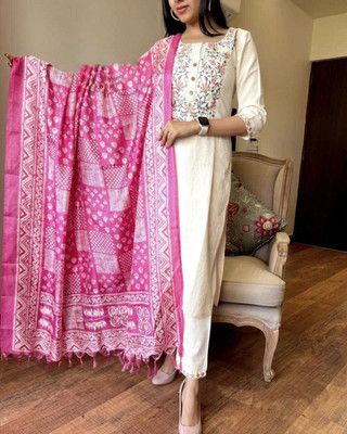 MUDRA FASHION Embroidered Kurta, Trouser/Pant & Dupatta Set