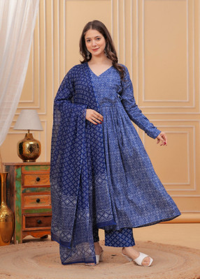 TARUNIPOSHAK Printed Kurta, Churidar & Dupatta Set