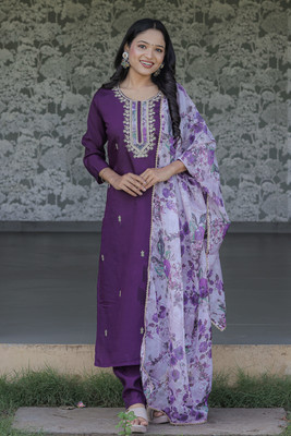 ZIBLON Embroidered Kurta, Trouser/Pant & Dupatta Set