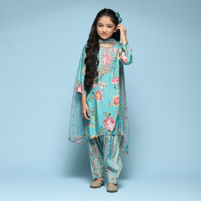 BIBA Printed Kurta, Salwar & Dupatta Set