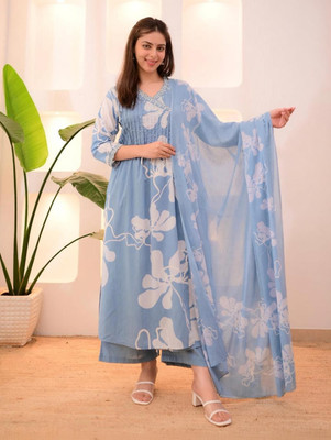 BNA BNAYA Floral Print Kurta, Trouser/Pant & Dupatta Set