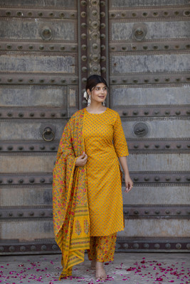 Nayo Printed Kurta, Palazzo & Dupatta Set