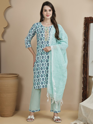 Prakat Floral Print Kurta, Trouser/Pant & Dupatta Set