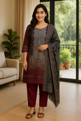 Ahmad HOUSE OF SHAPOSH Embroidered Kurta, Trouser/Pant & Dupatta Set