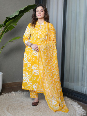 Arayna Printed Kurta, Palazzo & Dupatta Set