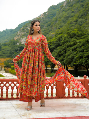 DIVENA Floral Print Kurta, Trouser/Pant & Dupatta Set