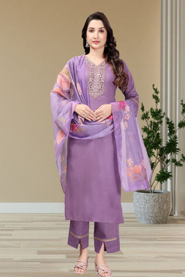 ELAYA Embellished, Embroidered Kurta, Legging & Dupatta Set