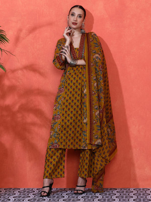 Sangria Embroidered Kurta, Palazzo & Dupatta Set