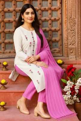 SARIM TEXTILE Embroidered Kurta, Trouser/Pant & Dupatta Set