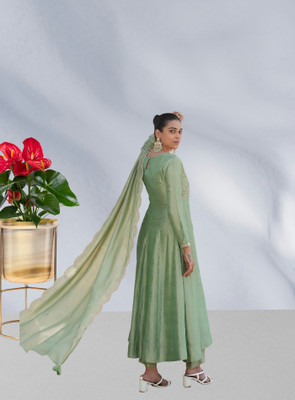 KHANJAN FASHION Embroidered Kurta, Trouser/Pant & Dupatta Set
