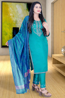SABRANG MIX & MATCH Embroidered Kurta, Trouser/Pant & Dupatta Set