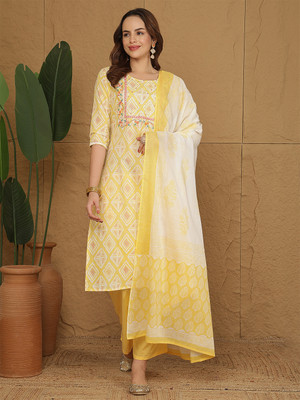 ANOUK Embroidered Kurta, Trouser/Pant & Dupatta Set