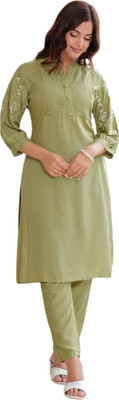 MENWAL COLLECTION Solid Kurta, Palazzo & Dupatta Set