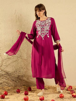 arma fab Embroidered Kurta, Trouser/Pant & Dupatta Set