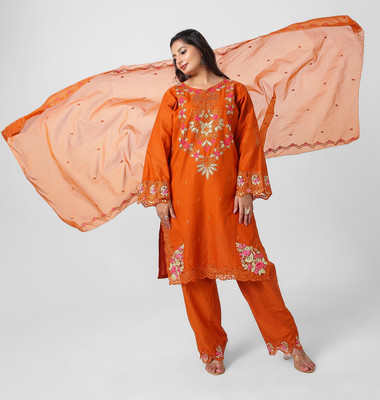 pehnawnii Embroidered Kurta, Trouser/Pant & Dupatta Set