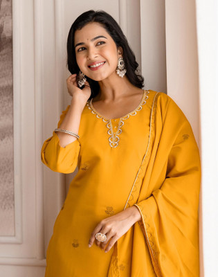 Tasrika Embellished, Embroidered Kurta, Salwar & Dupatta Set