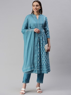 kipek Printed Kurta, Trouser/Pant & Dupatta Set