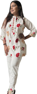 Kuinic Embroidered Kurta, Trouser/Pant & Dupatta Set