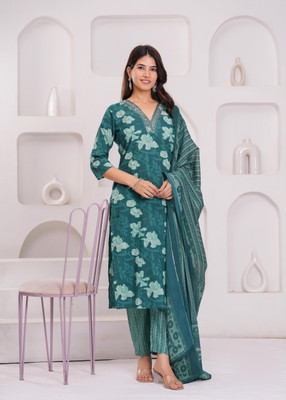Fabstudio Printed Kurta, Trouser/Pant & Dupatta Set