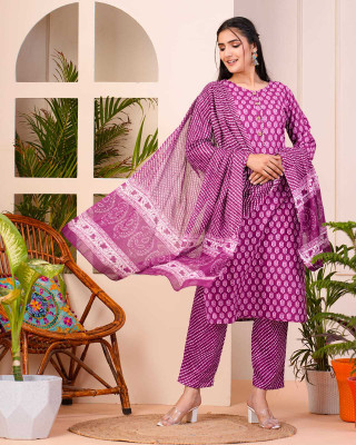 badodiya's Printed Kurta, Palazzo & Dupatta Set