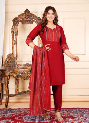 avipavi clothing Printed Kurta, Palazzo & Dupatta Set
