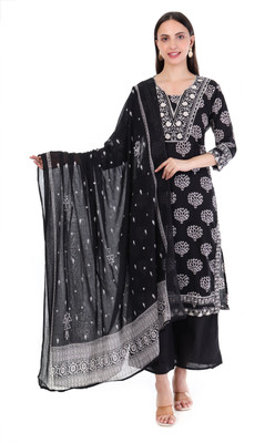 KARMORA Floral Print Kurta, Trouser/Pant & Dupatta Set