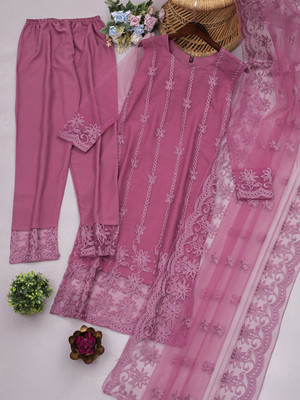 GJFIIVE Embroidered Kurta, Salwar & Dupatta Set