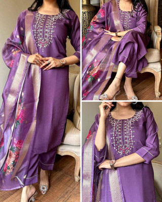 SEE CRAFT Printed Kurta, Trouser/Pant & Dupatta Set