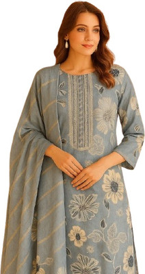 Sylora Floral Print Kurta, Palazzo & Dupatta Set