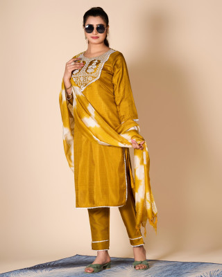 nirmal creation Embroidered Anarkali Kurta, Bottom & Dupatta Set